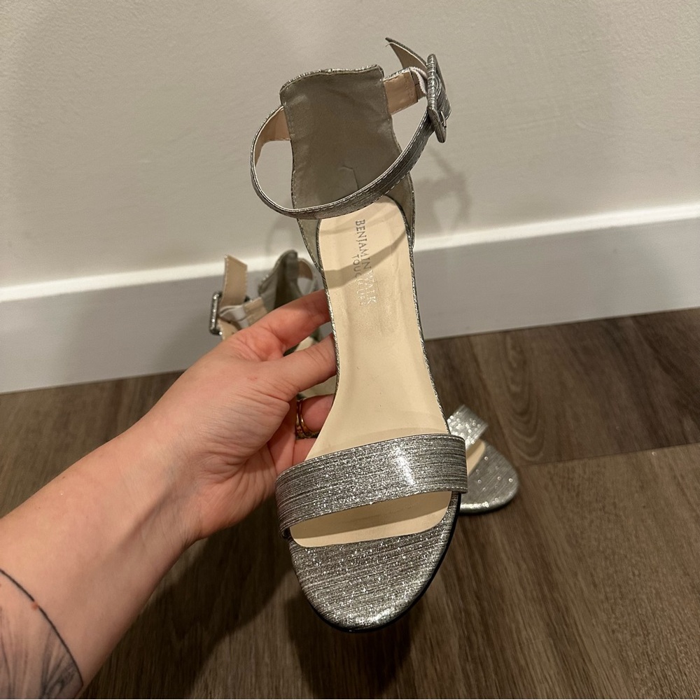 Benjamin Walk Shimmering Silver Heels - Picture 4 of 11